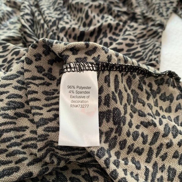 NEW Apt. 9 leopard cheetah animal print draped faux wrap pullover top blouse - Picture 6 of 8